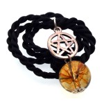 16mm Coloured Quartz Gemstone Sphere Pentacle Pendant